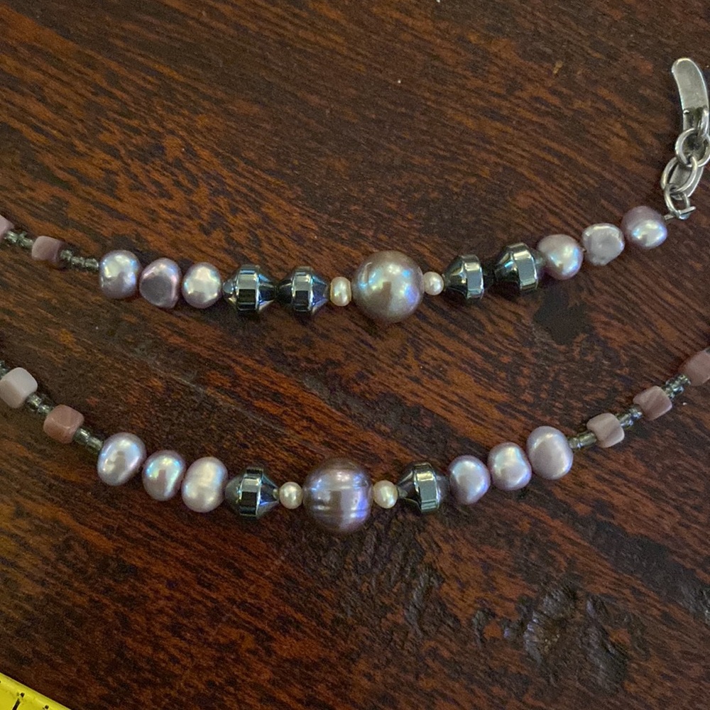 Silpada .925 Sterling Silver Beaded Necklace Lavender Shades - Picture 5 of 5